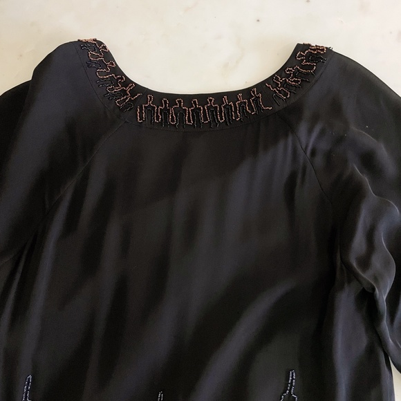 Burning Torch Black Beaded Fringed Formal Dress - Picture 9 of 16